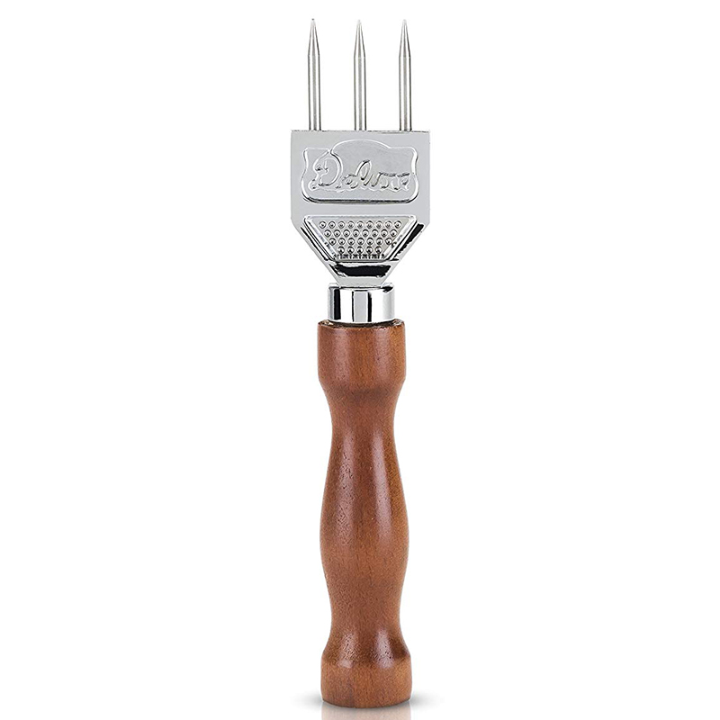 Ice Pick - Sturdy Ice Chipper with Solid Wood Handle， 304 Stainless Steel Three Pronged Ice Crusher for Cocktail Bartender