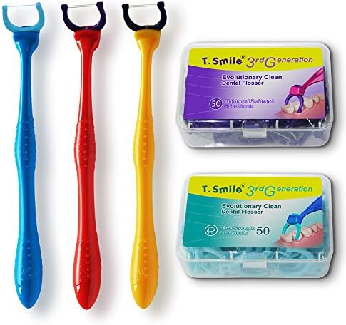 Evolutionary Clean Dental Flossers, Kit of Refills Plus Long Handle (3 Handles + 100 Refills)