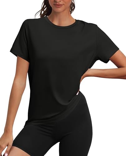 OFEEFAN Workout Tops for Women UPF 50+ Breathable Quick Dry Loose Fit T Shirt Outdoor Yoga Running Hiking Gym Tee Top
